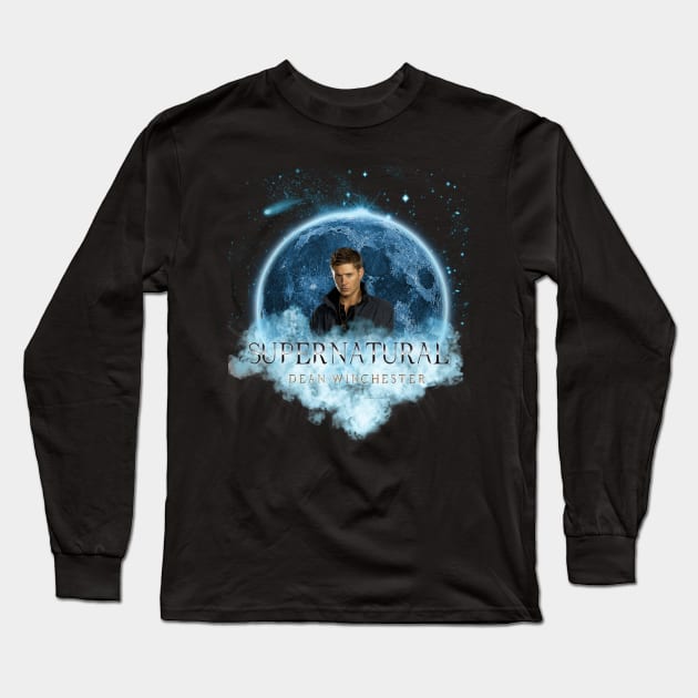 Supernatural Dean Winchester Blue Moon Dream Catcher Long Sleeve T-Shirt by Ratherkool